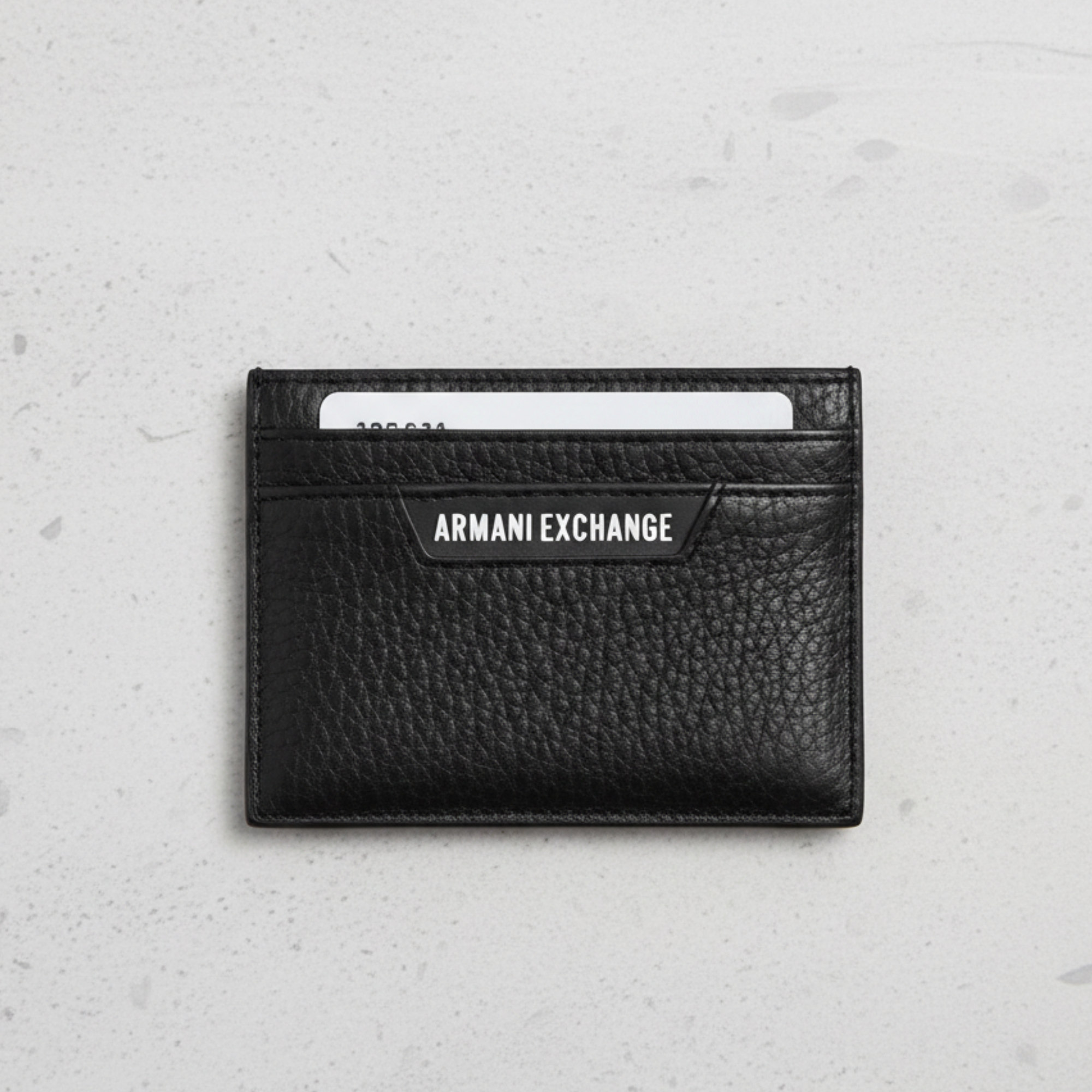 Original Armani Exchange AX Leather Card Holder Wallet – Black