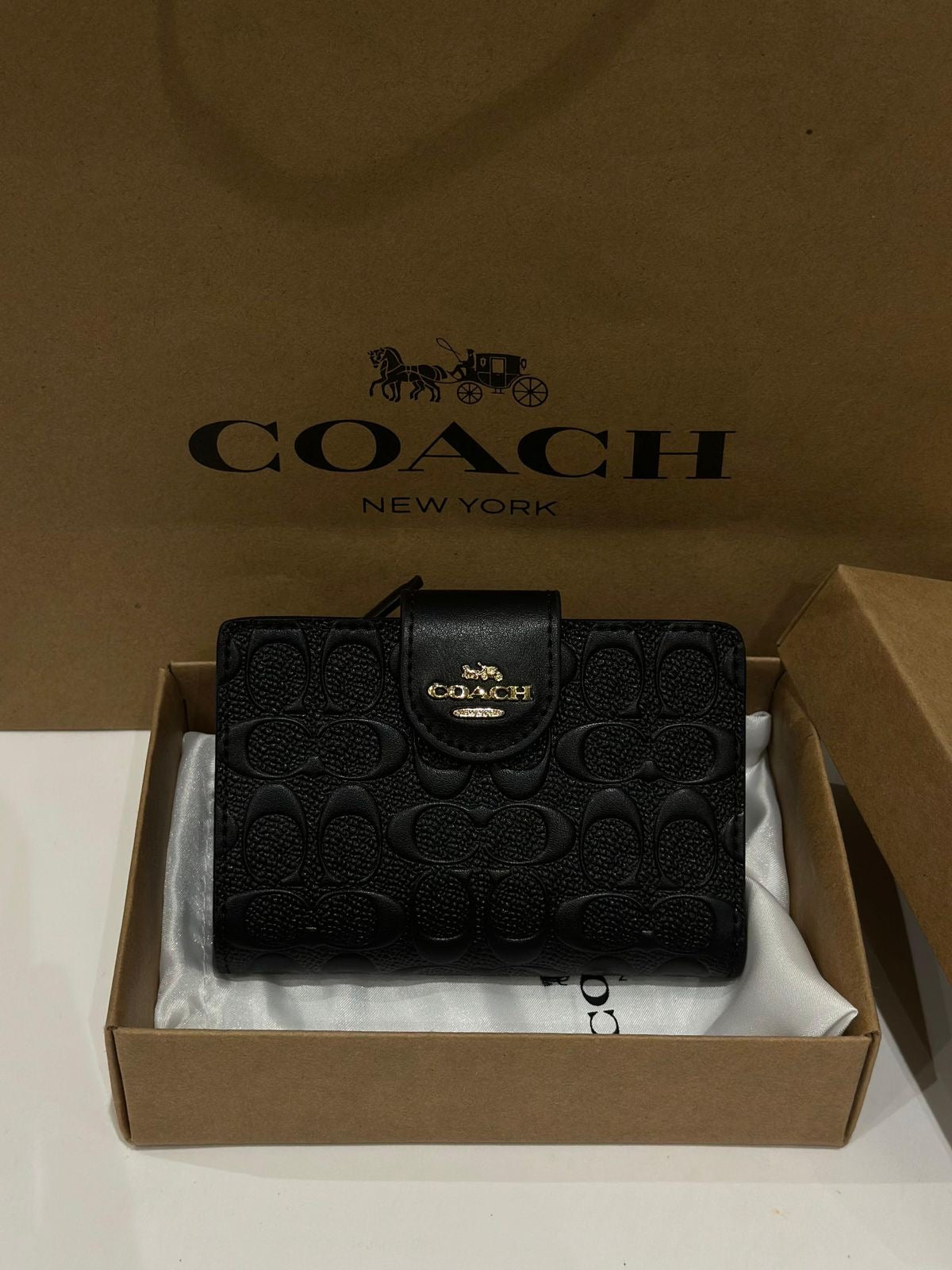 Coach Medium Corner Zip Wallet in Signature Canvas