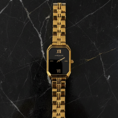 Original Anne Klein Women Gold Watch – Elegant Black Dial Roman Design