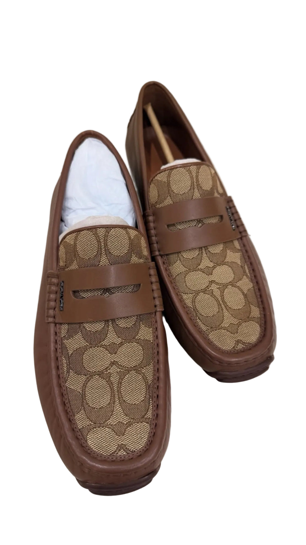 Coach Signature Leather Loafers – Brown | Premium Slip-On Formal Shoes