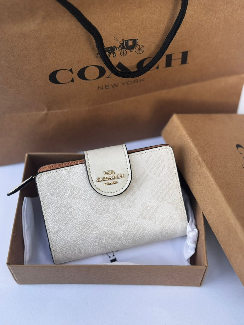 Coach Medium Corner Zip Wallet in Signature Canvas
