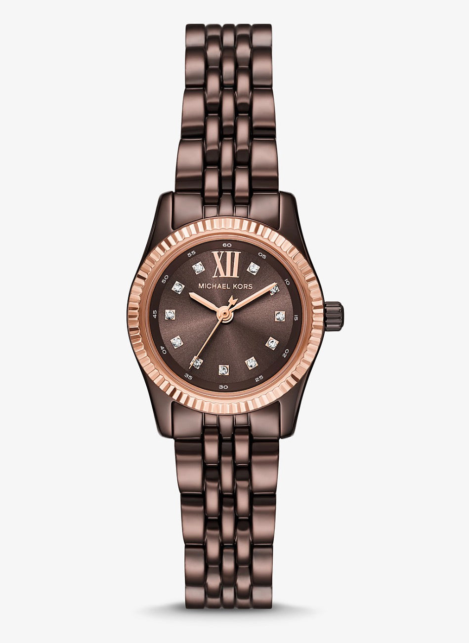 Michael Kors Petite Lexington Pavé Espresso-Tone Watch- MK4844