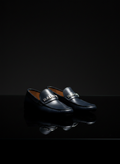 👞 Balmain Navy Blue Leather Loafers – Original