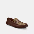 Coach Signature Leather Loafers – Brown | Premium Slip-On Formal Shoes