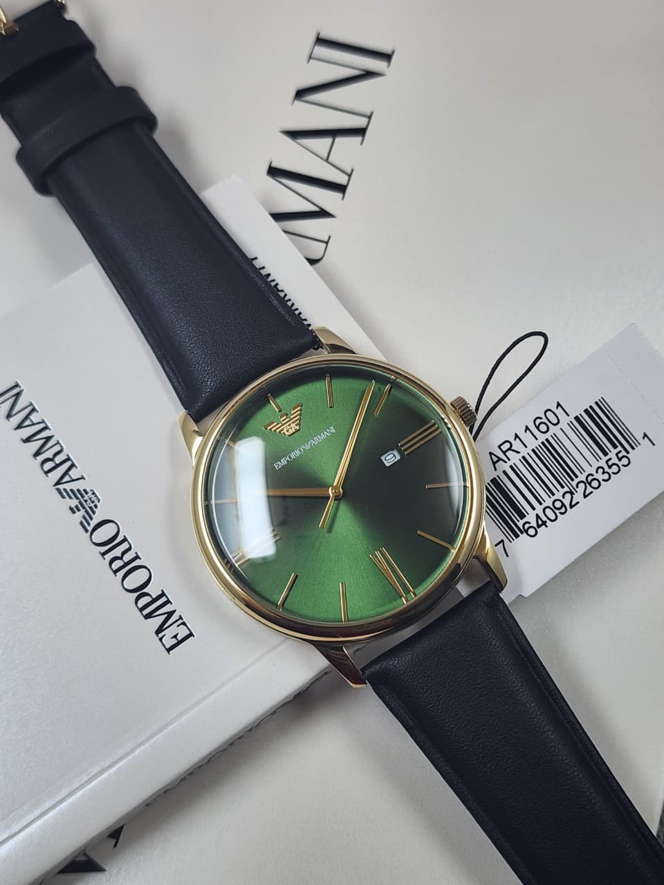 Emporio Armani Men’s Chronograph Leather Strap Watch